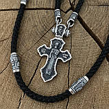 Шовковий шнурок зі срібними вставками та Хрестом, фото 4