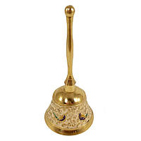 Колокольчик из латуни расписан эмалью ручная работа (высота 13 см) - красивые звонкие колокольчики