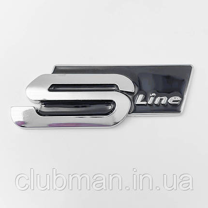 Емблема, значок, наклейка AUDI S-line (Ауді) Хром чорна, фото 1