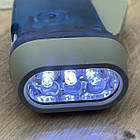 Ручний динамічний ліхтарик самозарядний 3LED, динамо-ліхтар, прес-фонарик, фото 6