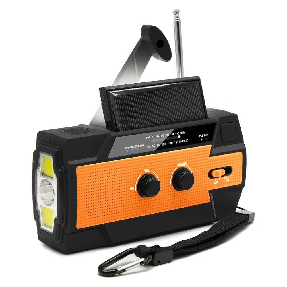 Роторне динамо-радіо MD-090P з ліхтариком, сонячною зарядкою, з виходом USB