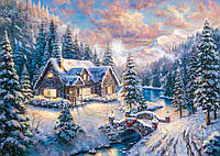Алмазная Мозаика на Подрамнике Зимний Пейзаж Вышивка DIY-178336 50x40 см (Полная Выкладка)