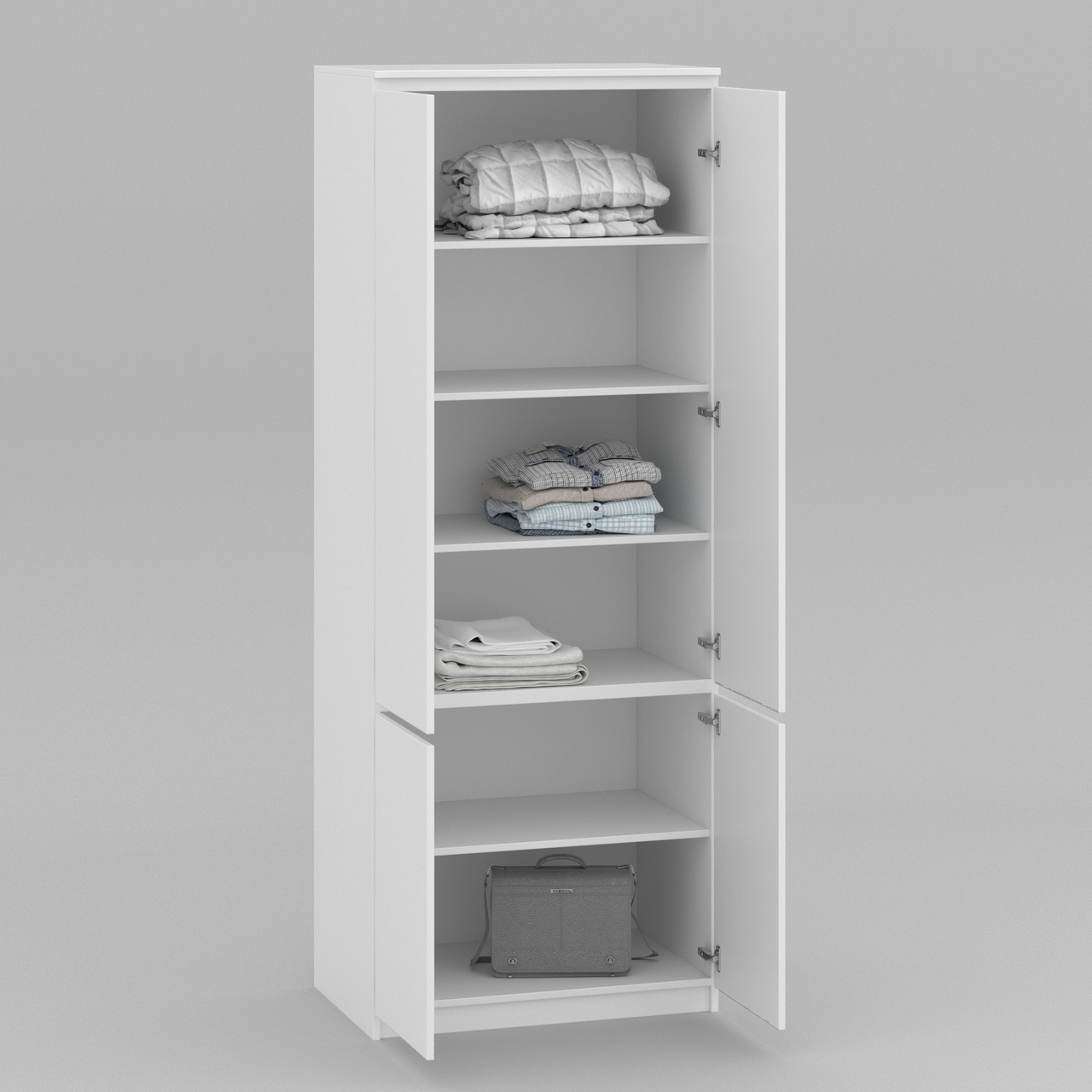 Шафа Стиль-80 (6 полиць) Білий 2110х800х520 мм, фото 1