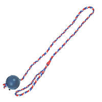 Игрушка для собак Flamingo Ball With Rope мяч из литой резины на веревке 63 см (5400274666578)