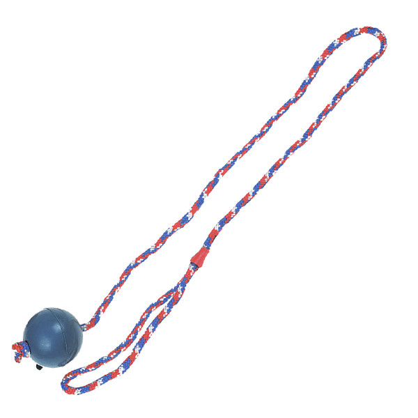 Игрушка для собак Flamingo Ball With Rope мяч из литой резины на веревке 63 см (5400274666578) - фото 1 - id-p1738943094