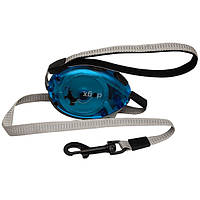 Поводок-рулетка для собак Flamingo Dogx2GO Belt Glassy S до 12 кг светоотражающая лента 2 м синий