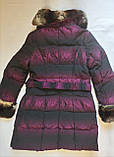 Куртка пуховик жіноча чорна фіолетова 42 44 46, фото 6