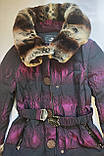 Куртка пуховик жіноча чорна фіолетова 42 44 46, фото 7