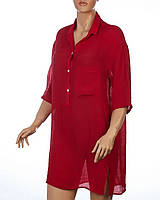 ОПТ Женская рубашка для пляжа Z.Five SD019 красная на 46 48 50 52 54 размер