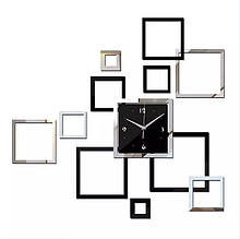 Годинник настінний 3D кварцові Арабські Срібло Квадрат 45 * 60 (Знижений у ціні товар)