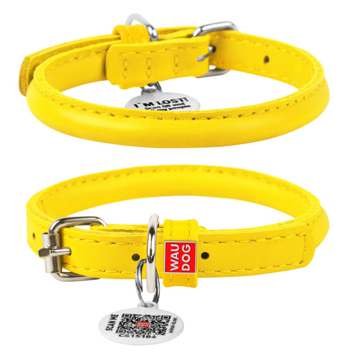 Ошейник для Собак Кожаный WAUDOG Glamour Круглый Д 6 Мм Дл 17-20 См ...