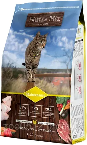 Nutra Mix Maintenance сухий корм для дорослих котів 9.07 кг, фото 2