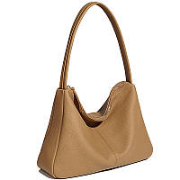 Жіноча шкіряна дизайнерська коричнева сумка-мішок