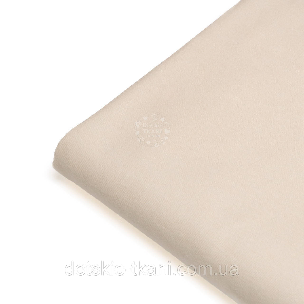 Клапоть однотонної фланелі молочного кольору,розмір 49*120 см, фото 1