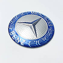 Емблема Mercedes Benz (Мерседес) 45 мм Хром Синя, фото 4