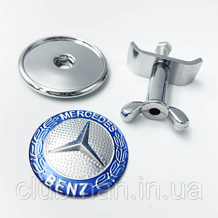 Емблема Mercedes Benz (Мерседес) 45 мм Хром Синя, фото 1