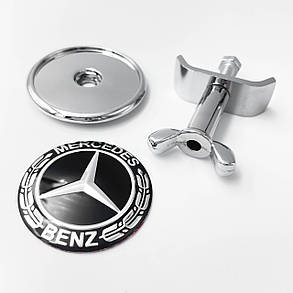 Емблема Mercedes Benz (Мерседес) 45 мм Хром лого Чорна, фото 1
