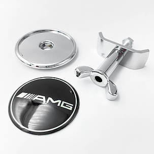 Емблема AMG Mercedes Benz (Мерседес) - 45 мм Чорна, фото 1