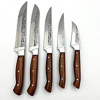 Набір кухонних ножів із дерев'яною ручкою П'ятірка