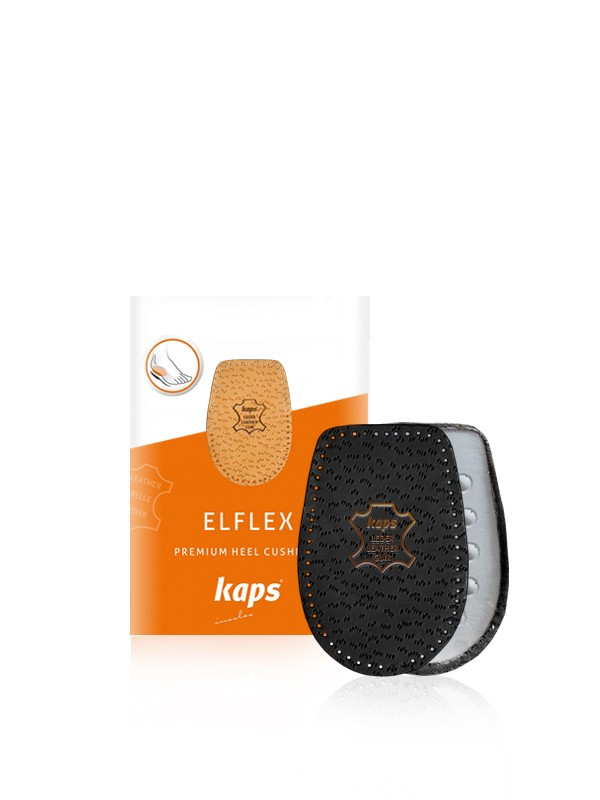 Kaps Elflex Black — Шкіряні підп'ятники на латексній основі, чорні
