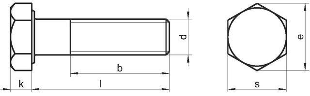 схема болта шестигранного
