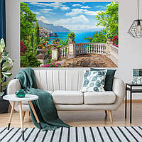 Постер декоративный, Горы и море, для визуального расширения пространства помещения 118 х 180 см без ламинации