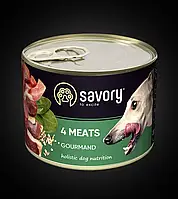 Savory Gormand 4 Meats консерви з чотирма видами м'яса для собак 200 г