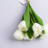Букет тюльпанів штучний махровий білий, фото 2
