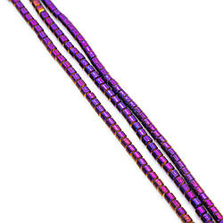 Намистини Барило Гематит 2 мм Фіолетово-жовтий 40 см +-200 шт.