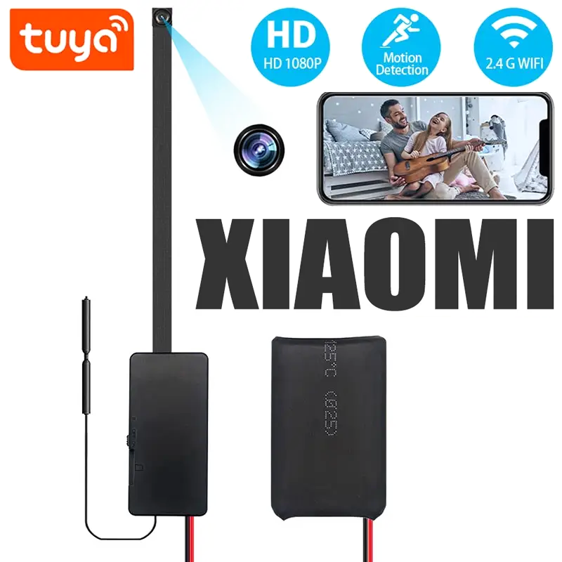 Xiaomi Wi-Fi мінікамера Z5S TUYA+ з гнучким шлейфом і зовнішнім АКБ, P2P і хмарою, для систем розумного будинку