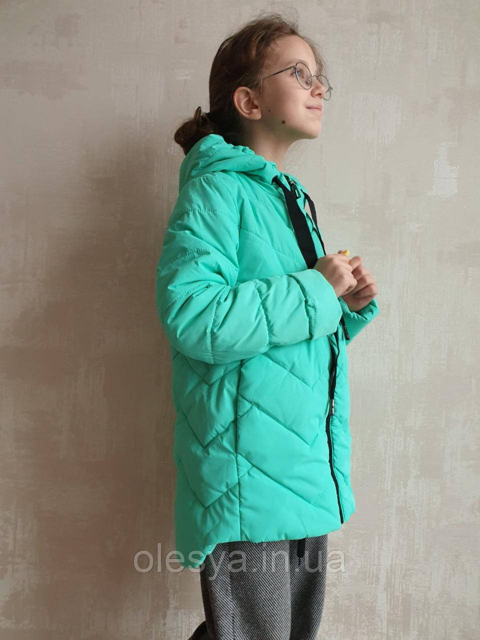 Дитяча демісезонна куртка на дівчинку Сью NUI VERY Розміри 122-158 М'ята
