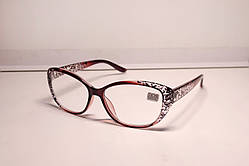 Окуляри жіночі для зору, з діоптріями, коригувальні з білою лінзою +2,75