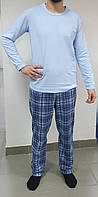 Мужская теплая пижама брюки хлопок Ellen MPF 0880/08/01 сине-голубой M
