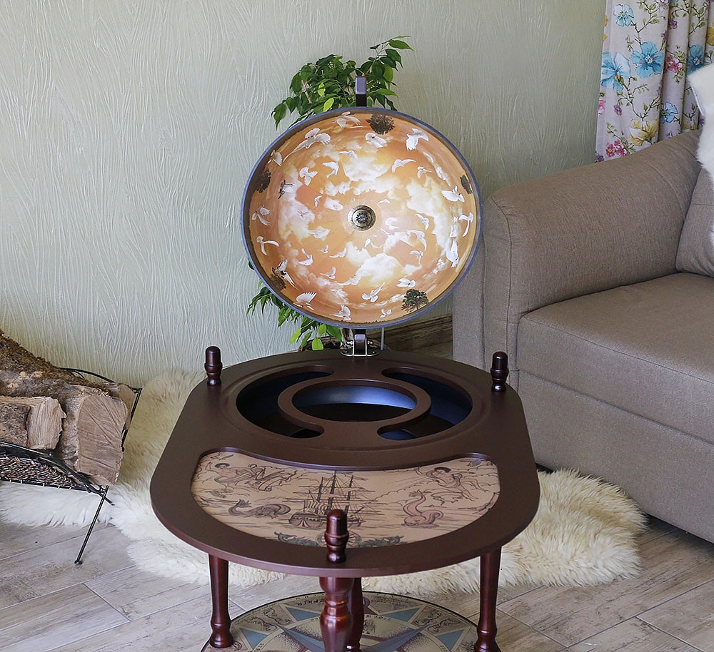 Глобус бар со столиком Зодиак кремовый сфера 42 см 42004N - фото 4 - id-p731548435