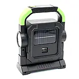 Світлодіодний переносний ручний ліхтар з акумулятором на сонячній батареї hc-7078-b, powerbank, фото 8