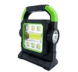 Світлодіодний переносний ручний ліхтар з акумулятором на сонячній батареї hc-7078-b, powerbank, фото 7