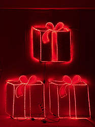Новорічний декор Подарунок LED гірлянда (Дюралайт) 75*75 см   220243