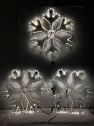 Новорічний декор Сніжинка LED гірлянда (Дюралайт) 75*75 см   220248