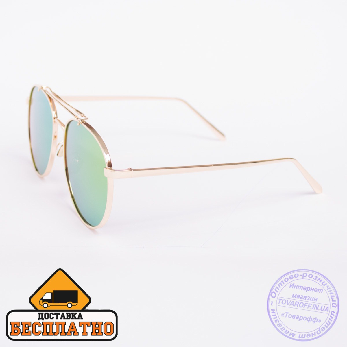 Солнцезащитные очки авиатор - золотые - 9-3 - фото 3 - id-p289044445