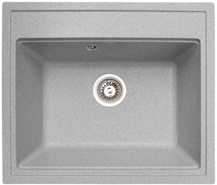Кам'яна кухонна мийка сіра з отвором, гранітна мийка для кухні сірого кольору зі штучного каменю