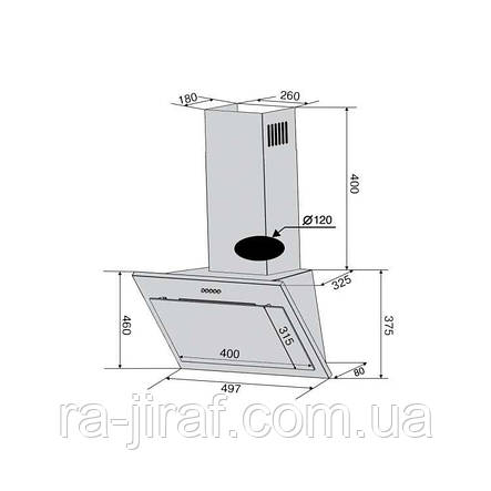 ВИТЯЖКА VENTOLUX FIORE 50 WH (750) PB Похила на кухню. Витяжка кухонна в Україні. *ЗНИЖКА В ОПИСІ., фото 3