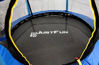 Батут Just Fun 140 см, до 60 кг. Синьо-жовтий, зовнішня сітка. Для дому та вулиці, фото 6
