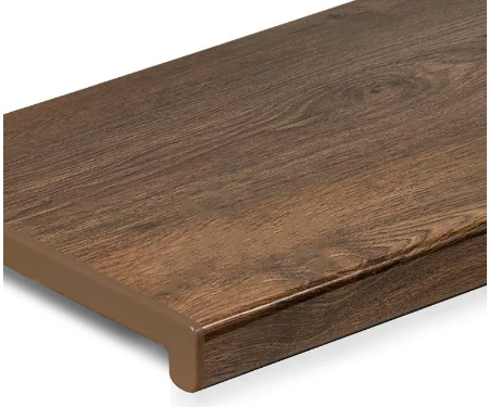 Підвіконня пластикове внутрішнє Crystalit горіх (глянець) під дерево від 150 мм до 600 мм, фото 1