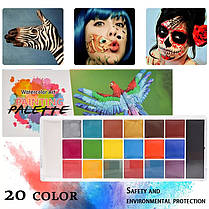 Олійна фарба Papa Kiss для бодіарт  20 кольорів Painting Palette, фото 2