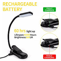 Гнучкий акумуляторний led світильник для книг з usb, фото 6