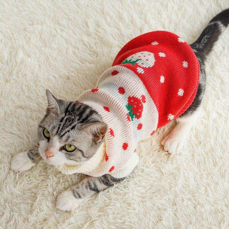 В'язаний акриловий светр для собак Pet Style "Червона полуниця" XS