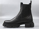 Шкіряні чорні челсі черевички на резинках жіноче зимове взуття 36 37 38 39 COSMO Shoes New Chelsea Black Leather, фото 2