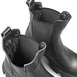 Шкіряні чорні челсі черевички на резинках жіноче зимове взуття 36 37 38 39 COSMO Shoes New Chelsea Black Leather, фото 6