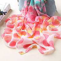 Женский шарф в горошек разноцветный - размер приблизительно 150см на 47см, вискоза