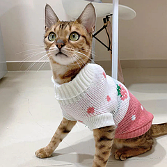 В'язаний акриловий светр для собак Pet Style "Рожева полуниця" 2XL
